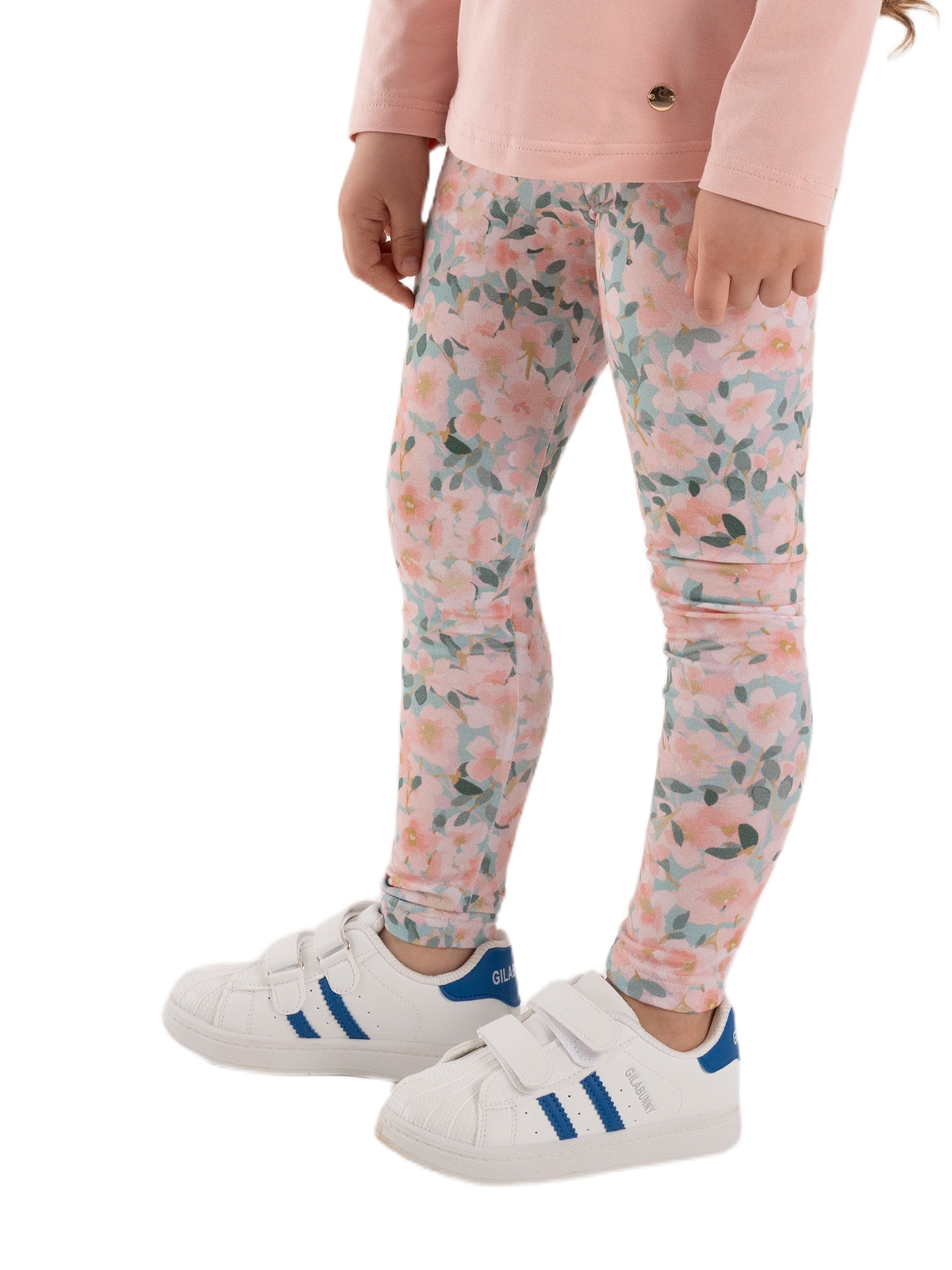 Брюки для девочки О67141 (розовый-зеленый)