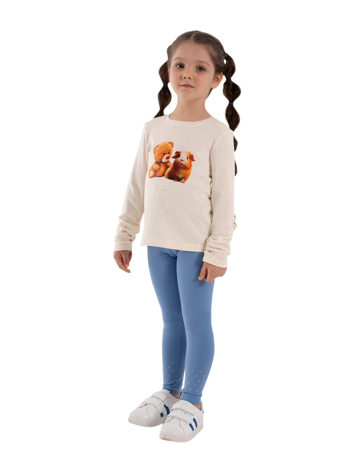 Брюки для девочки О67158 (синий)