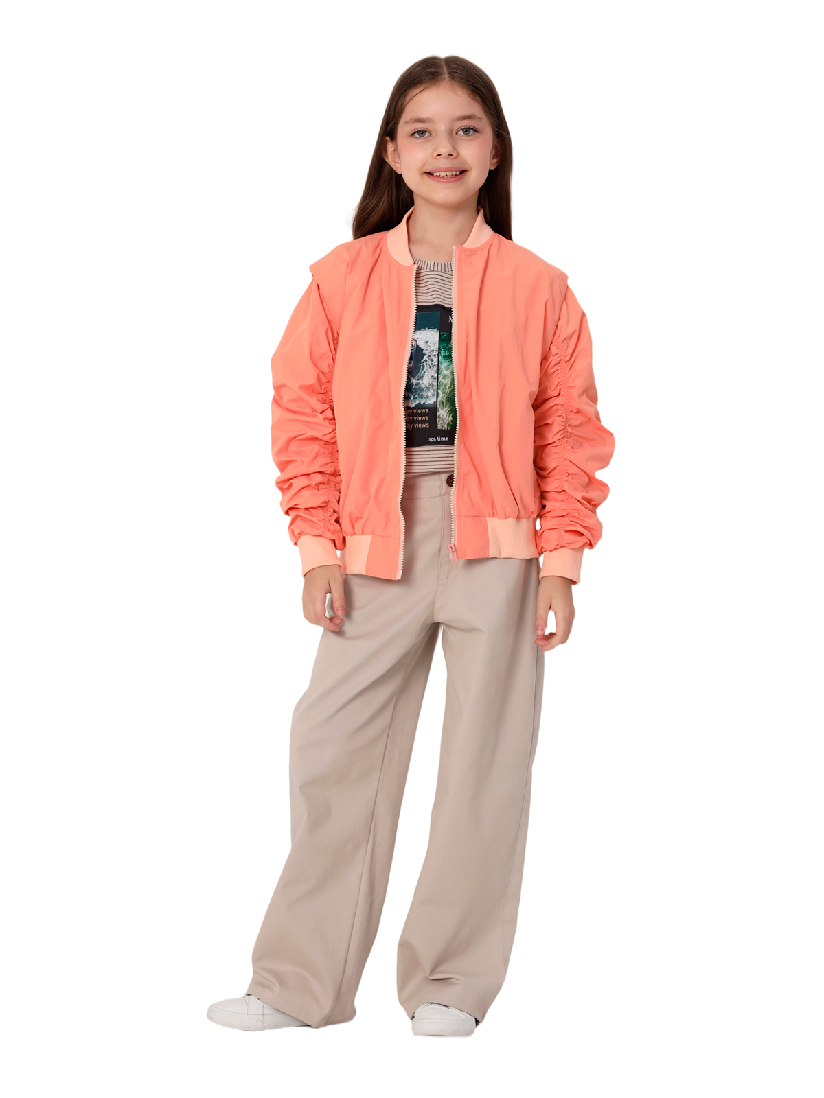 Куртка для девочки О57272 (оранжевый)