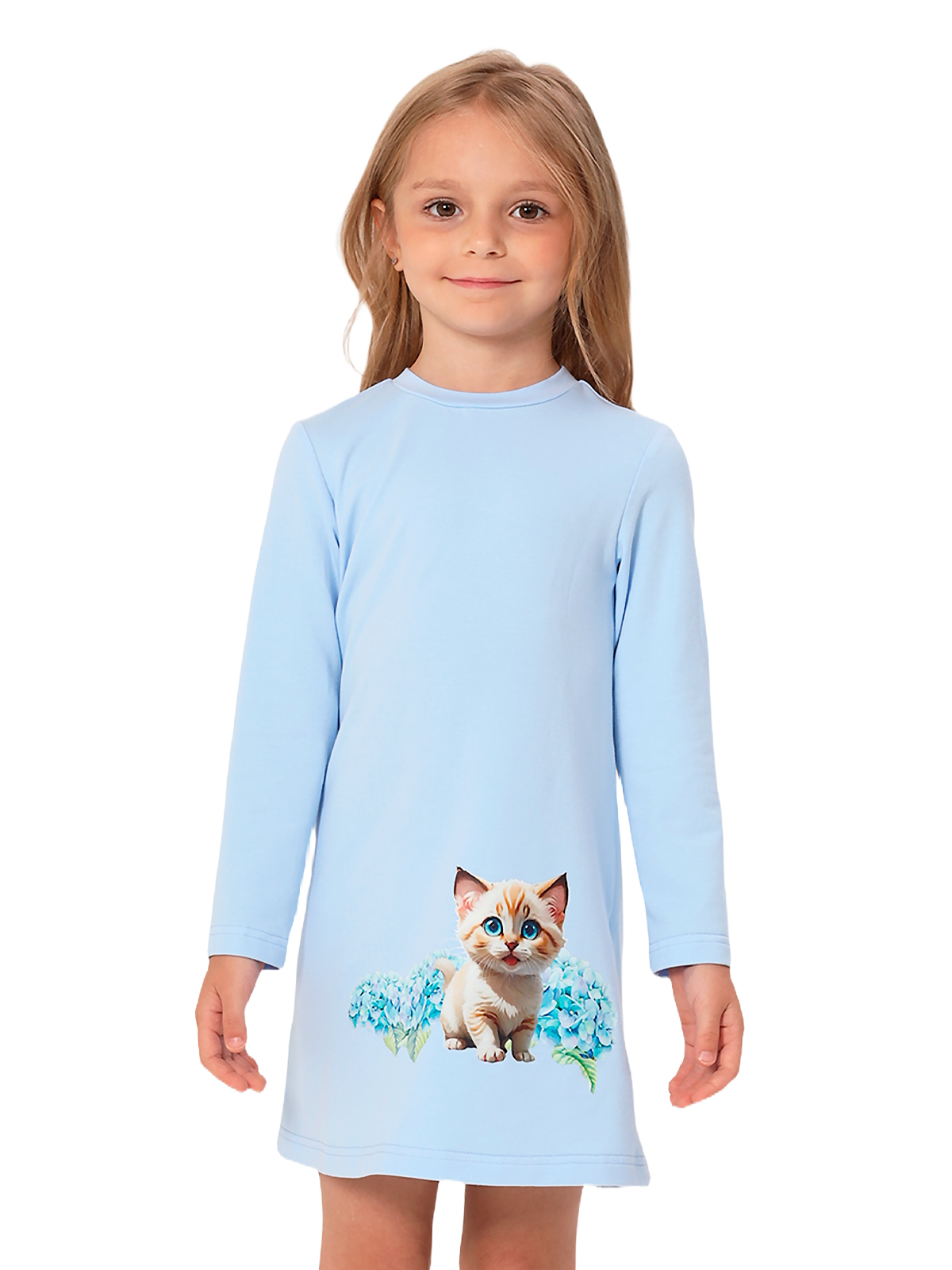 Платье для девочки О57186 (голубой)