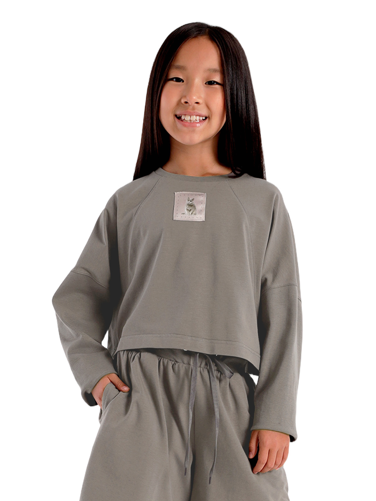 Джемпер для девочки О57274 (серый)