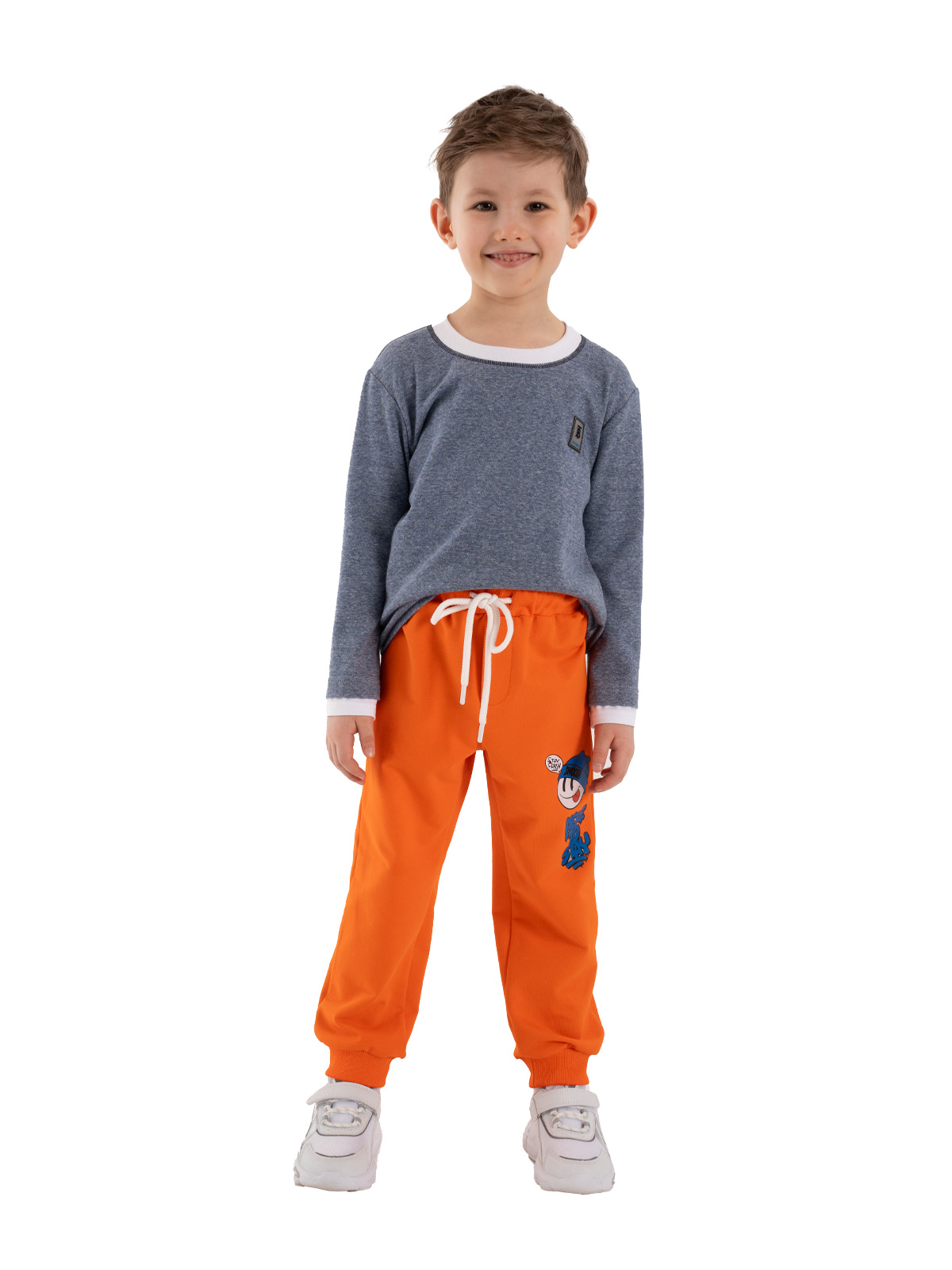 Брюки для мальчика О37128 (оранжевый)