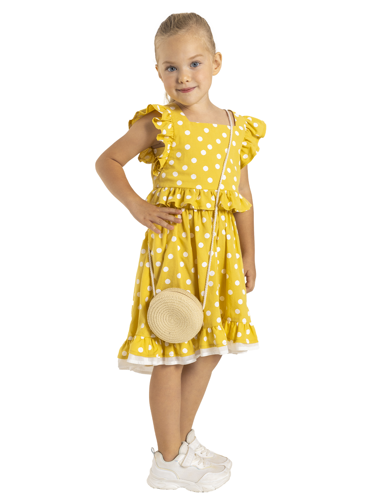 Комп.:блузка,юбка для девочки О56893 (желтый)