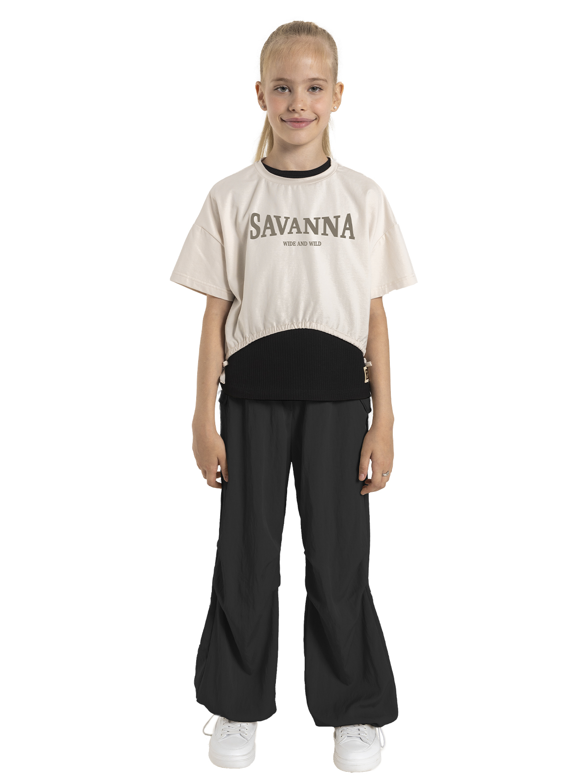 Брюки для девочки О56917 (черный)