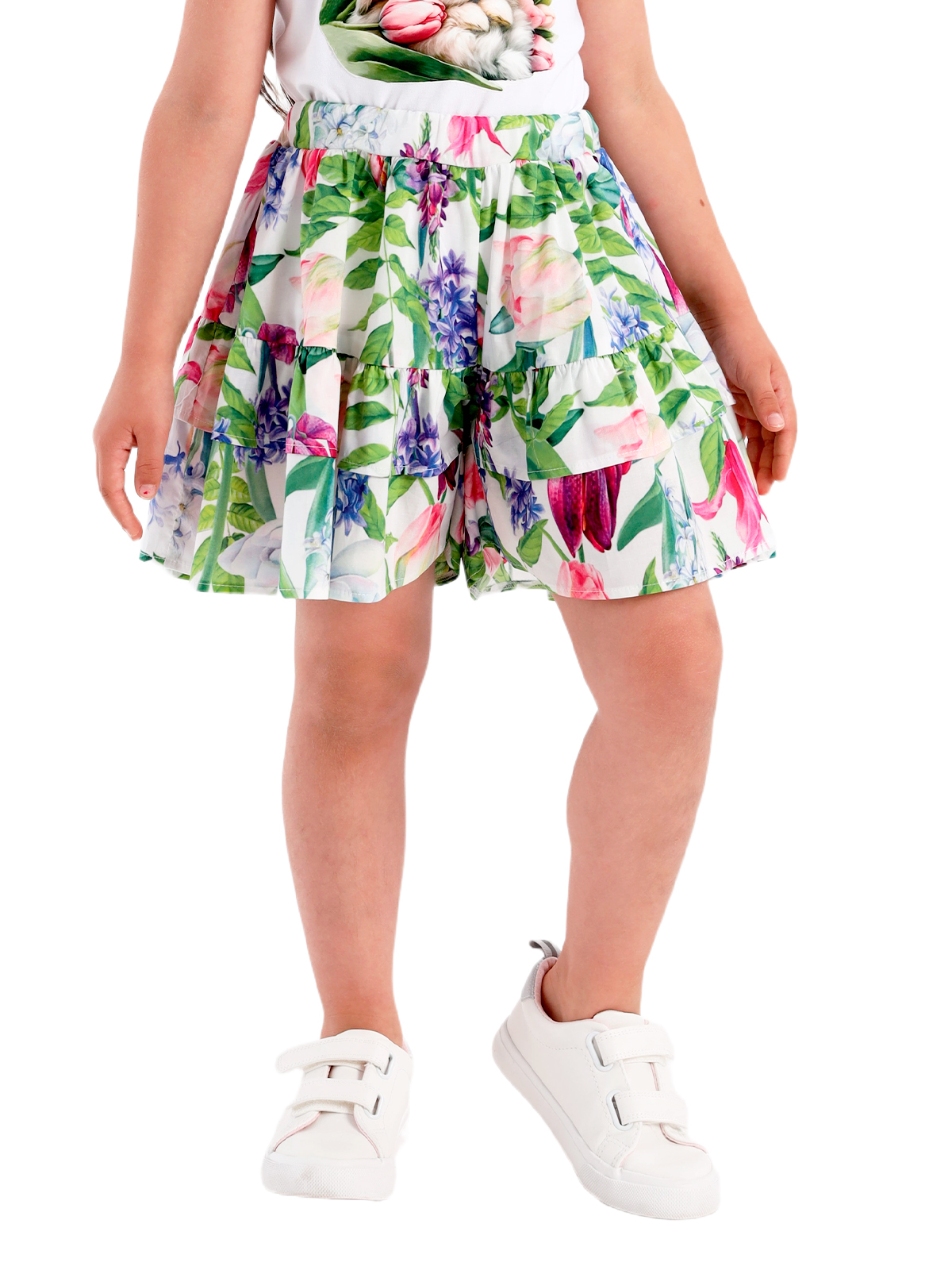 Юбка-шорты для девочки О57238 (синий-розовый)