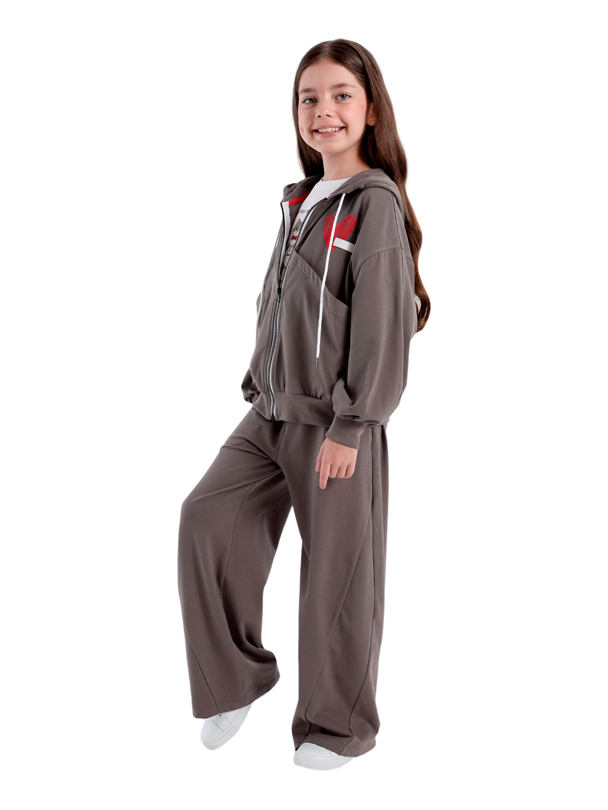 Джемпер для девочки О57278 (серый)