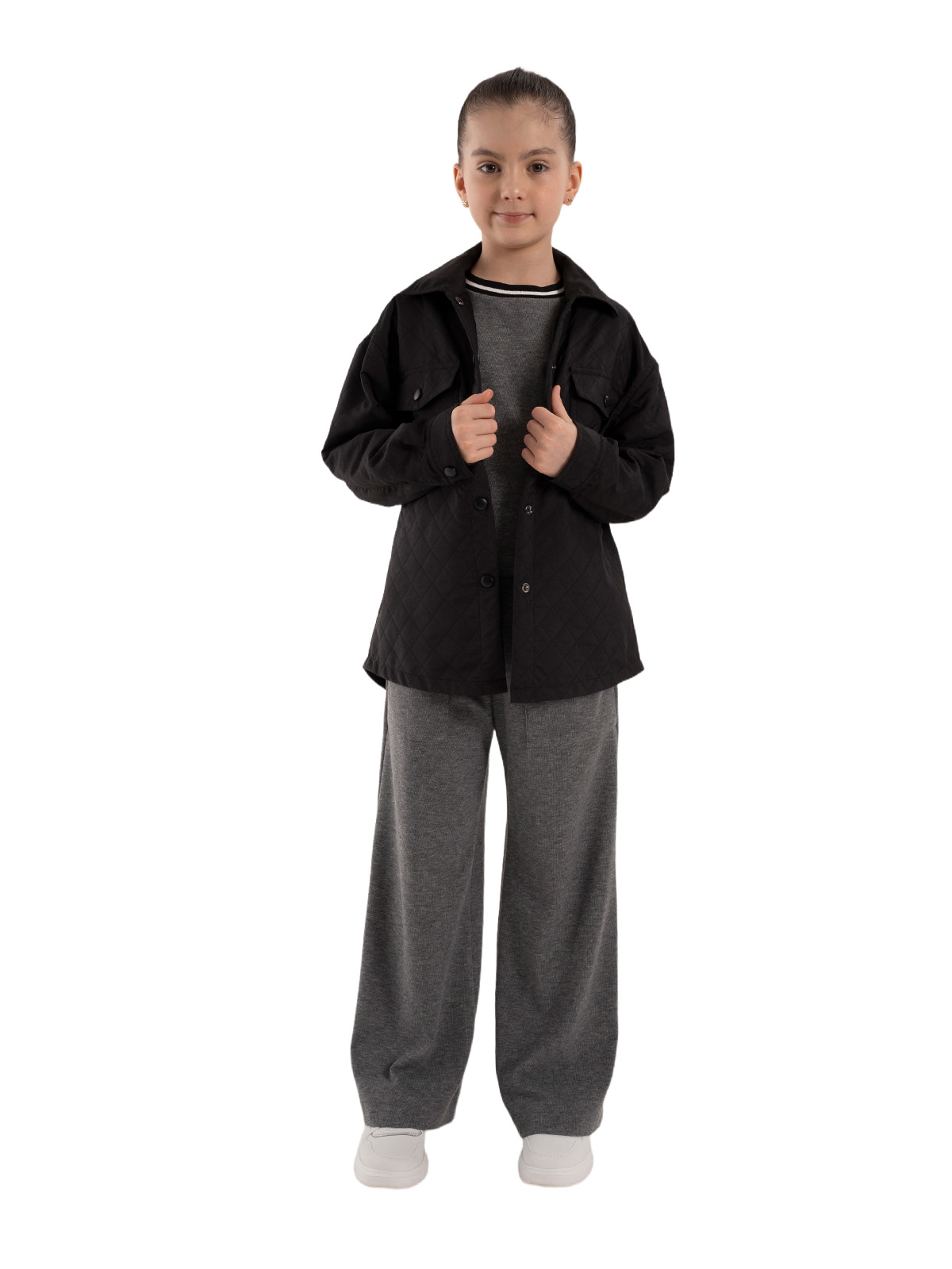 Брюки для девочки О67072 (серый)