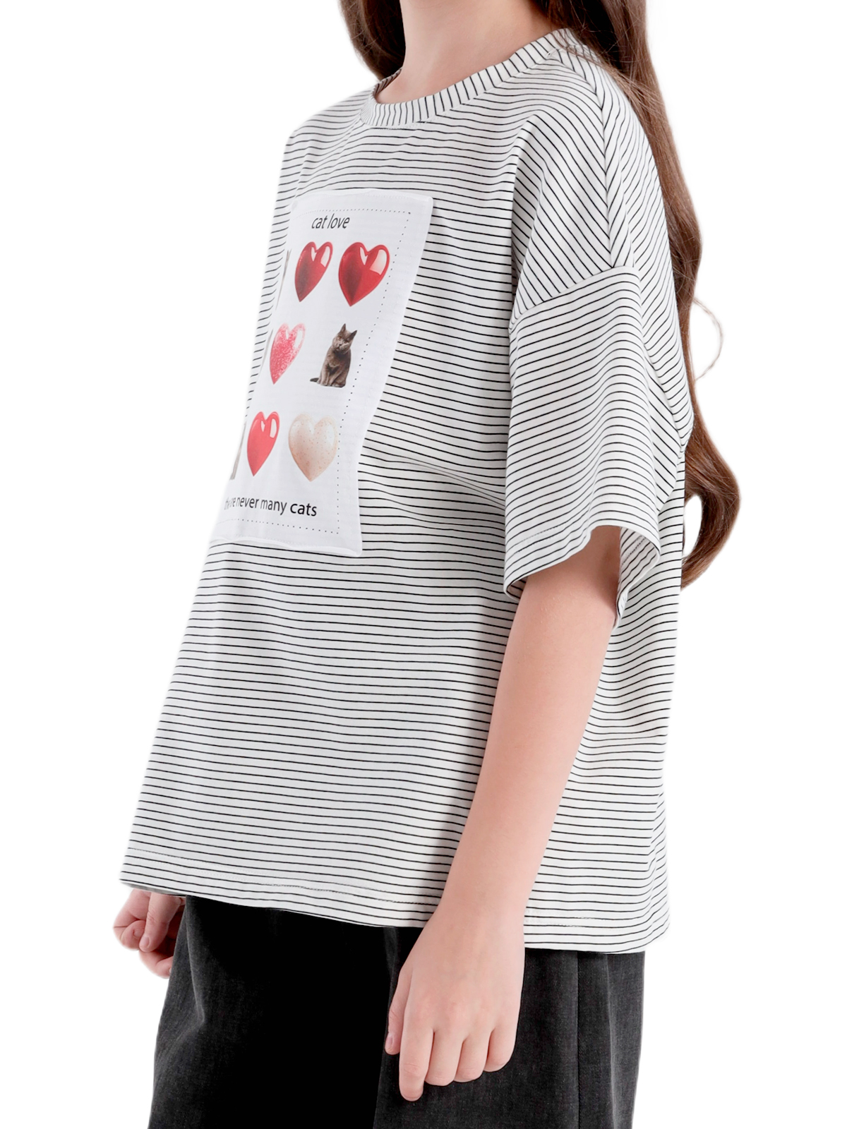 Джемпер для девочки О57259 (белый-черный)