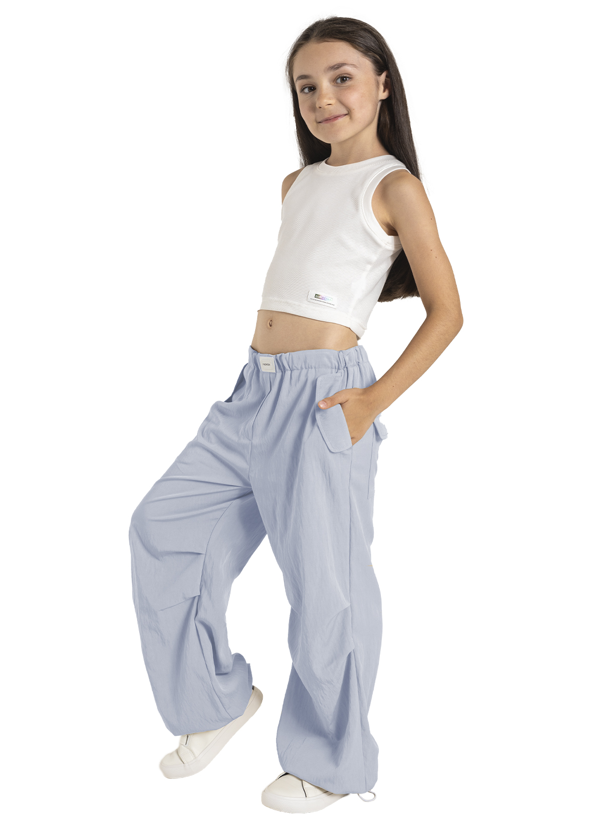 Брюки для девочки О56917 (голубой)