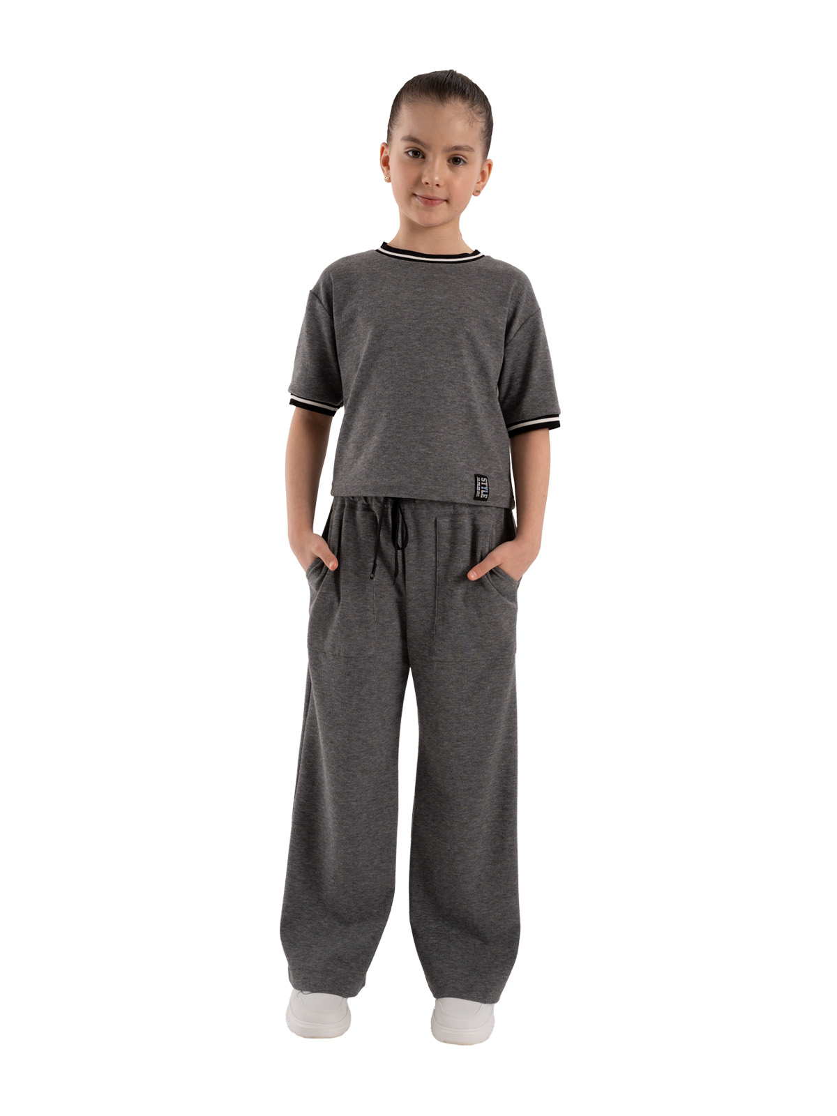 Брюки для девочки О67072 (серый)