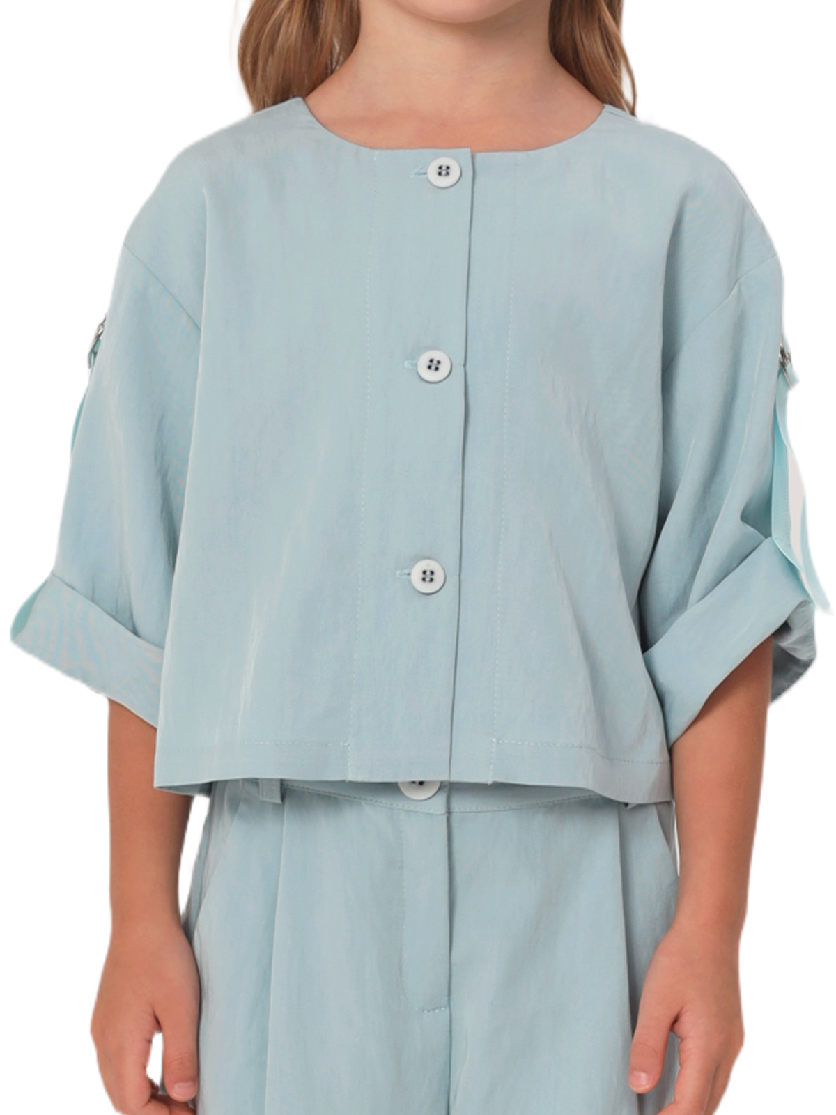 Комп.:блузка,брюки для девочки О57228 (бирюзовый)