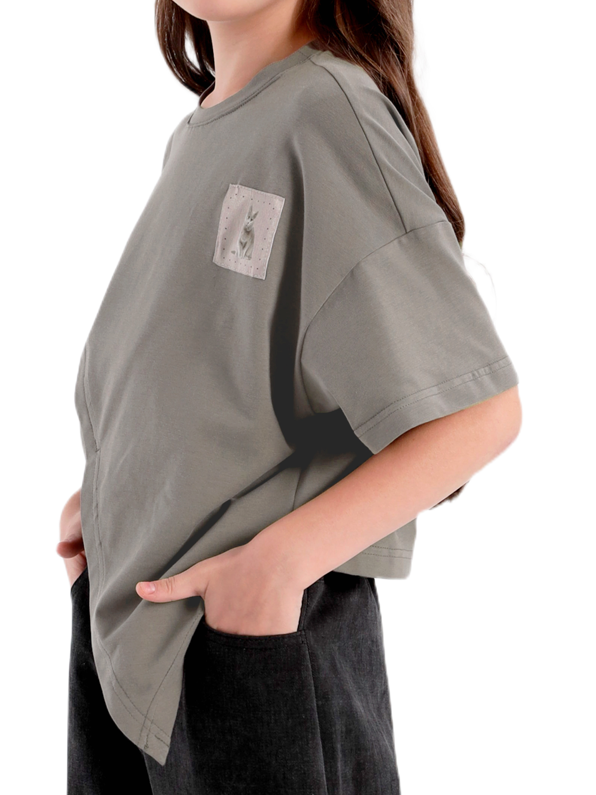 Джемпер для девочки О57276 (серый)