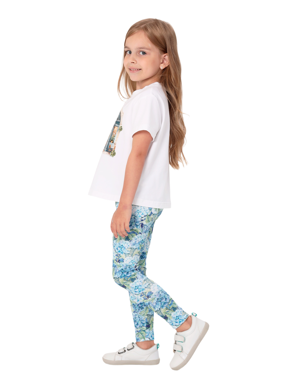 Брюки для девочки О57245 (голубой)