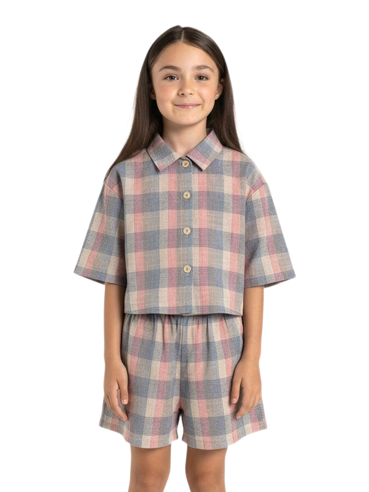 Ком.:блузка,шорты для девочки О56918 (бежевый)