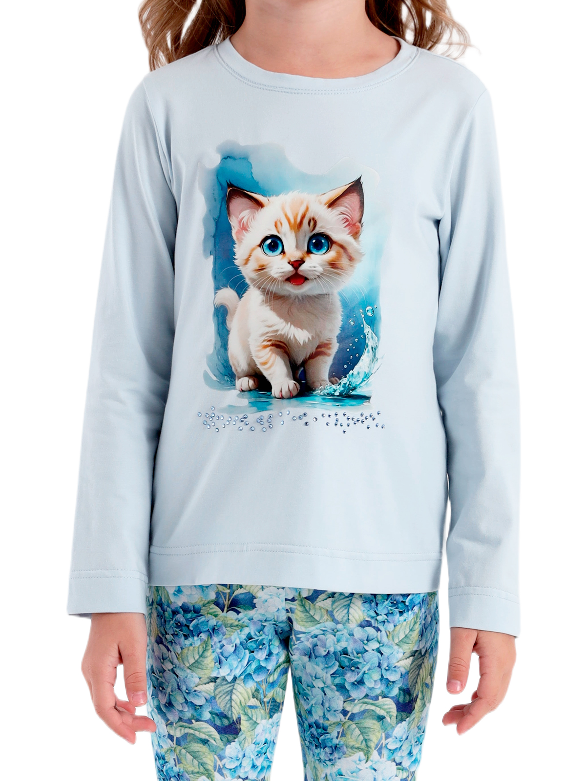 Джемпер для девочки О57157 (голубой)