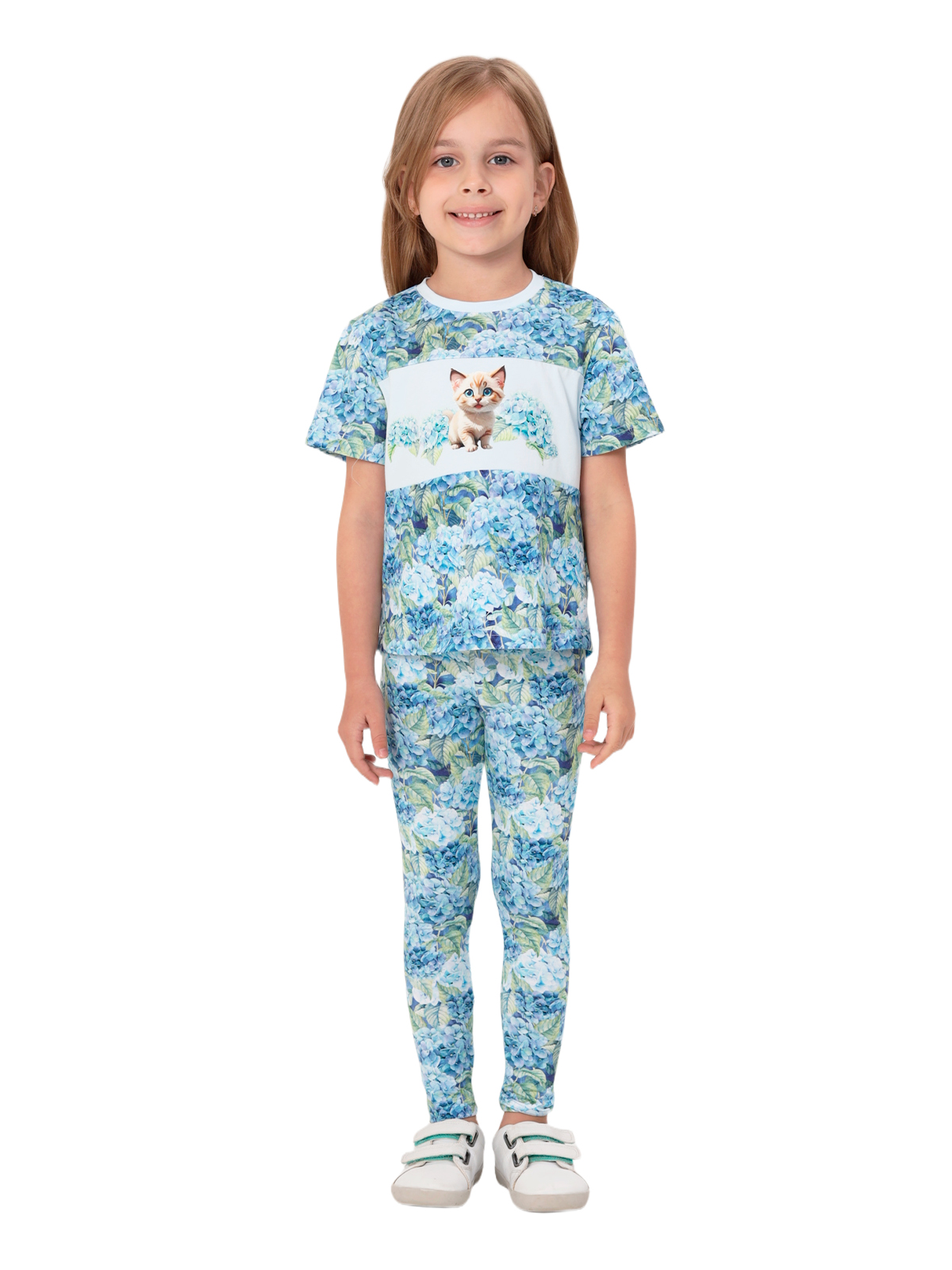 Брюки для девочки О57245 (голубой)