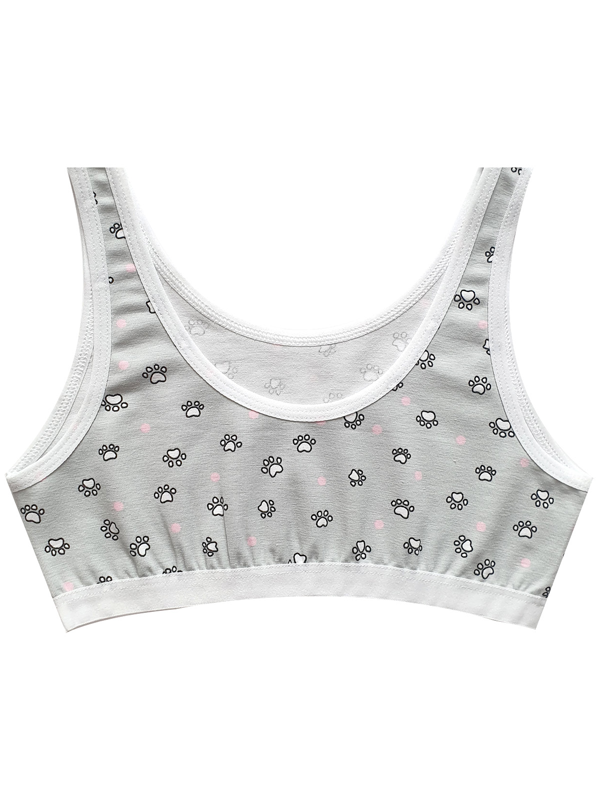 Топ для девочки 04119 (серый-розовый)