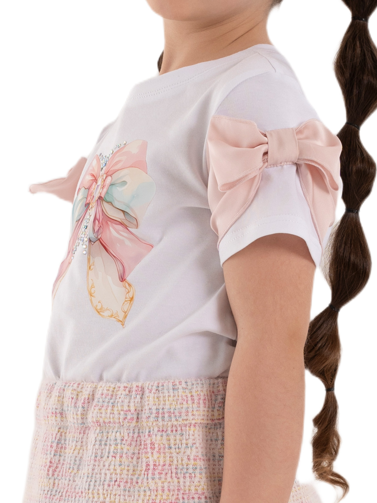 Джемпер для девочки О67193 (белый-розовый)