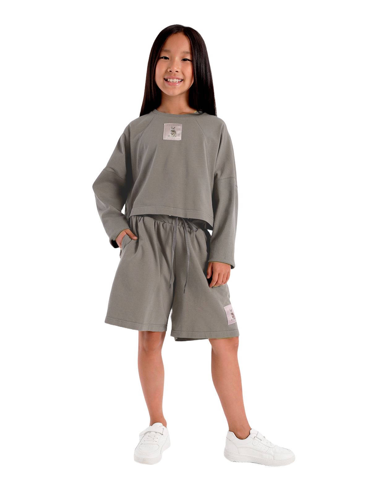 Шорты для девочки О57275 (серый)