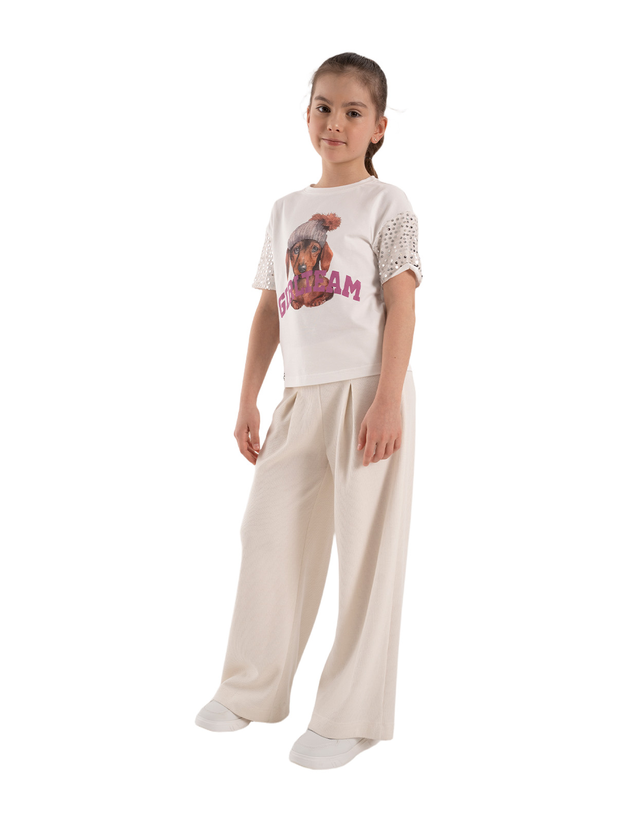 Брюки для девочки О66580 (белый)