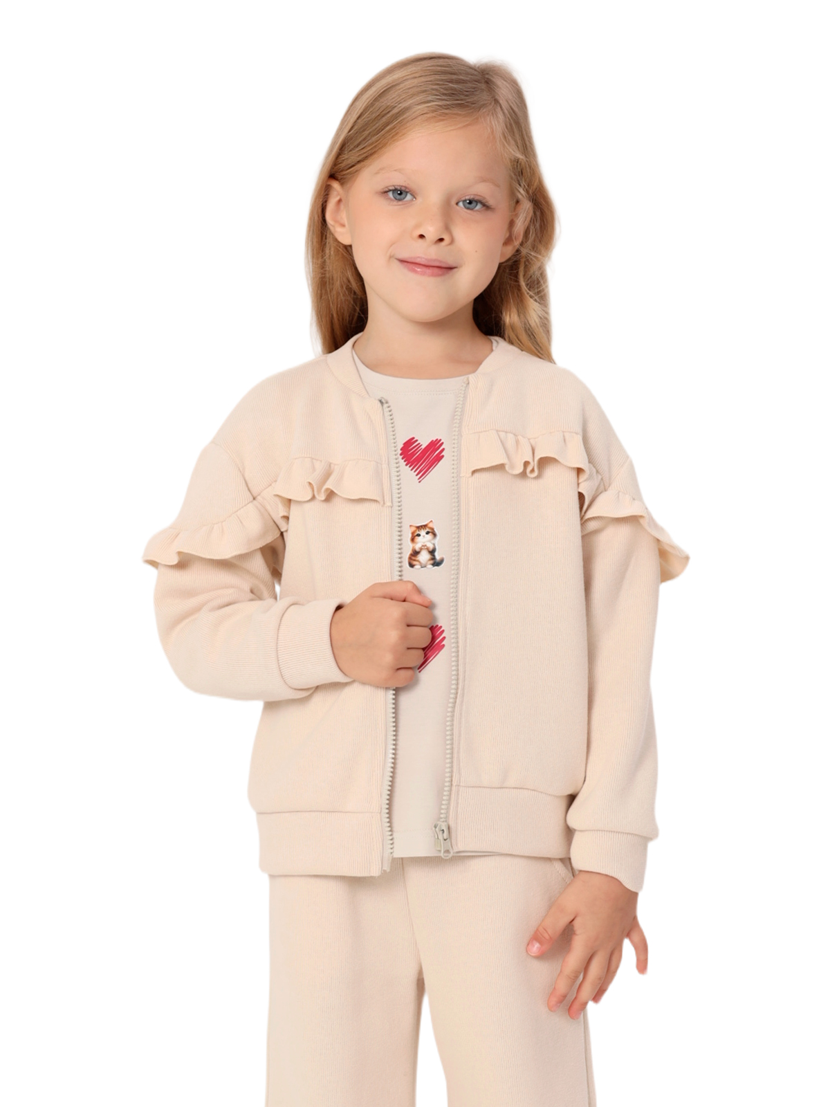 Джемпер для девочки О57304 (бежевый)