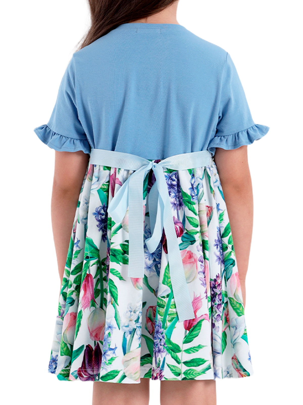 Платье для девочки О57226 (синий-розовый)