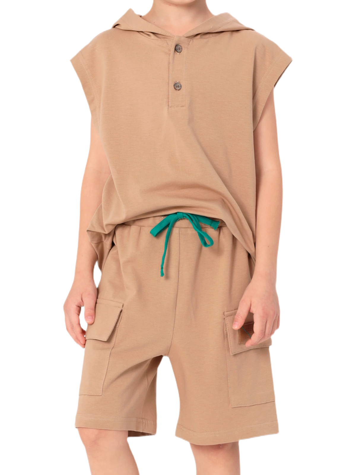 Комп.:джем,шорты для мальчика О47320 (коричневый)