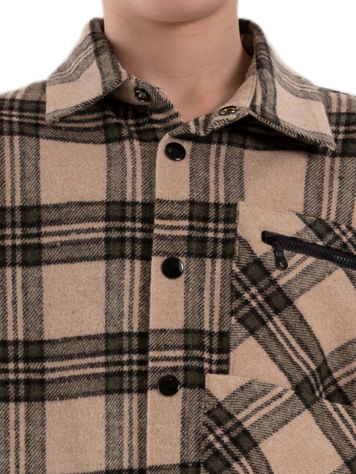 Куртка для мальчика О36207 (бежевый-зеленый)