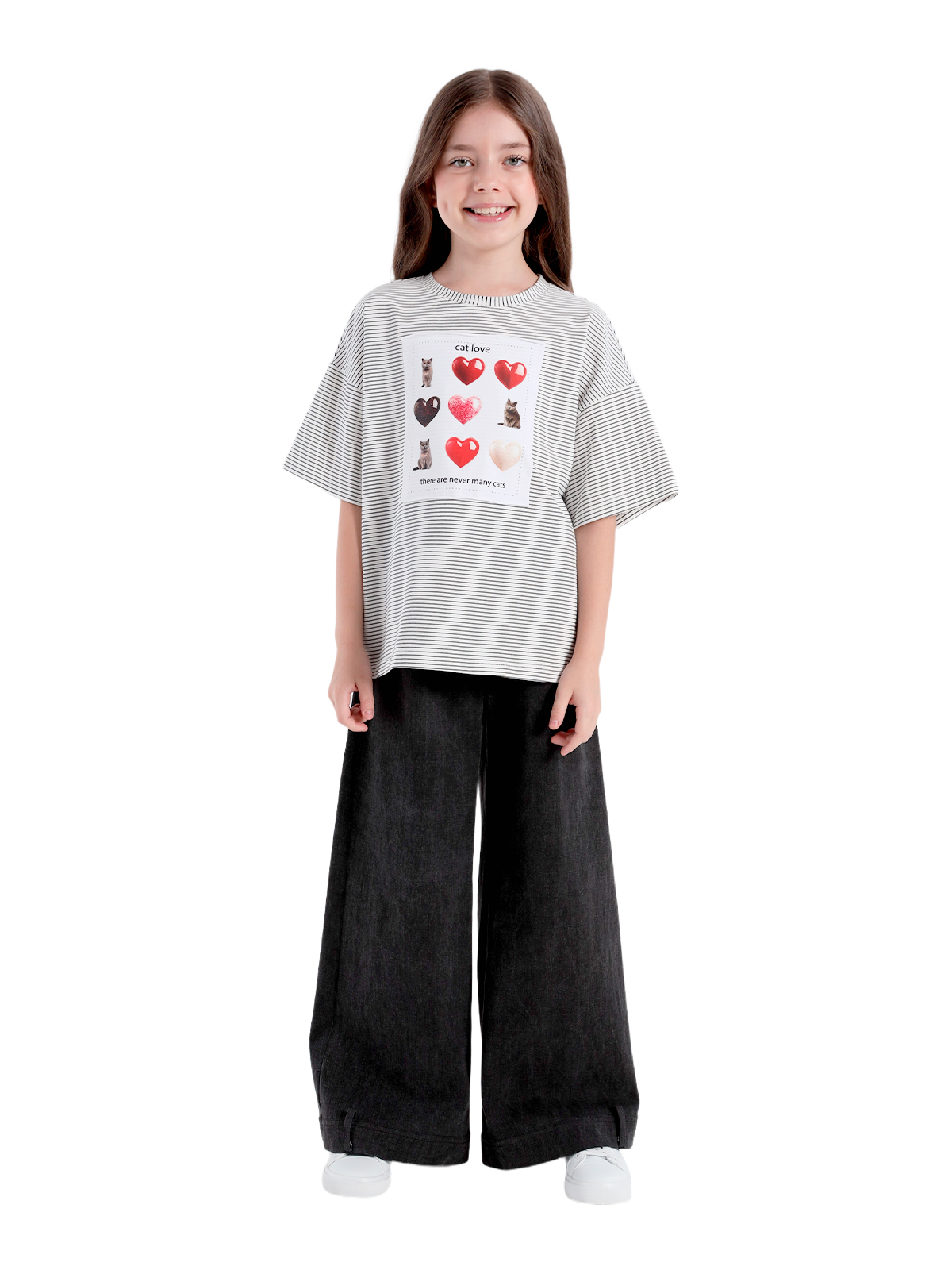 Джемпер для девочки О57259 (белый-черный)