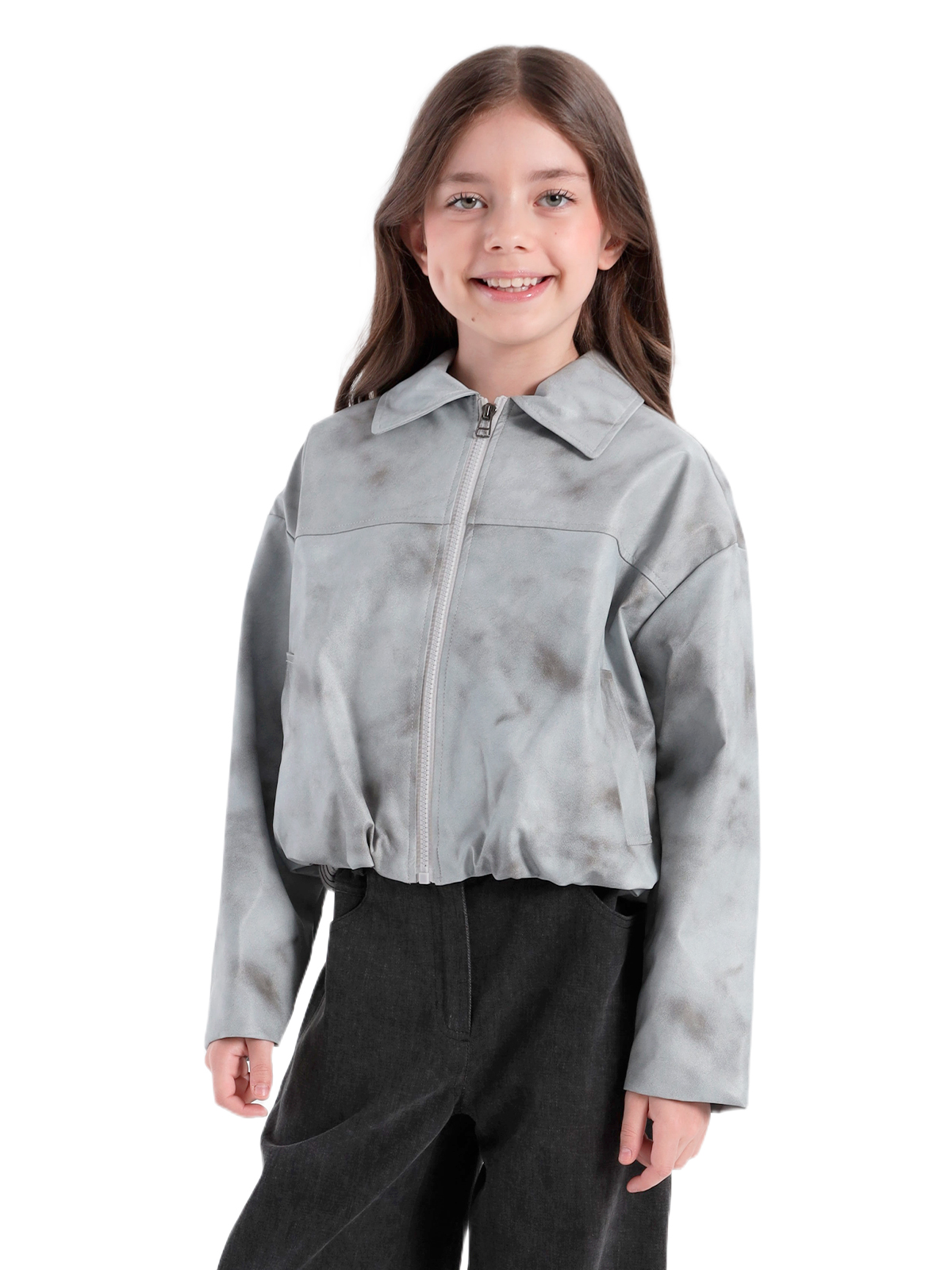 Куртка для девочки О57273 (серый)