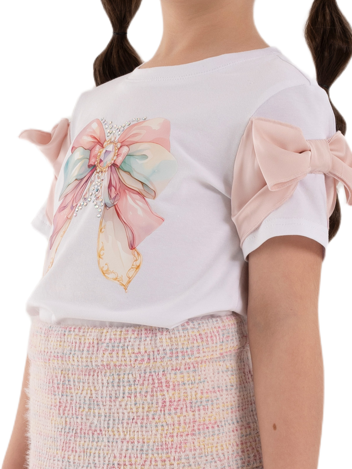 Джемпер для девочки О67193 (белый-розовый)