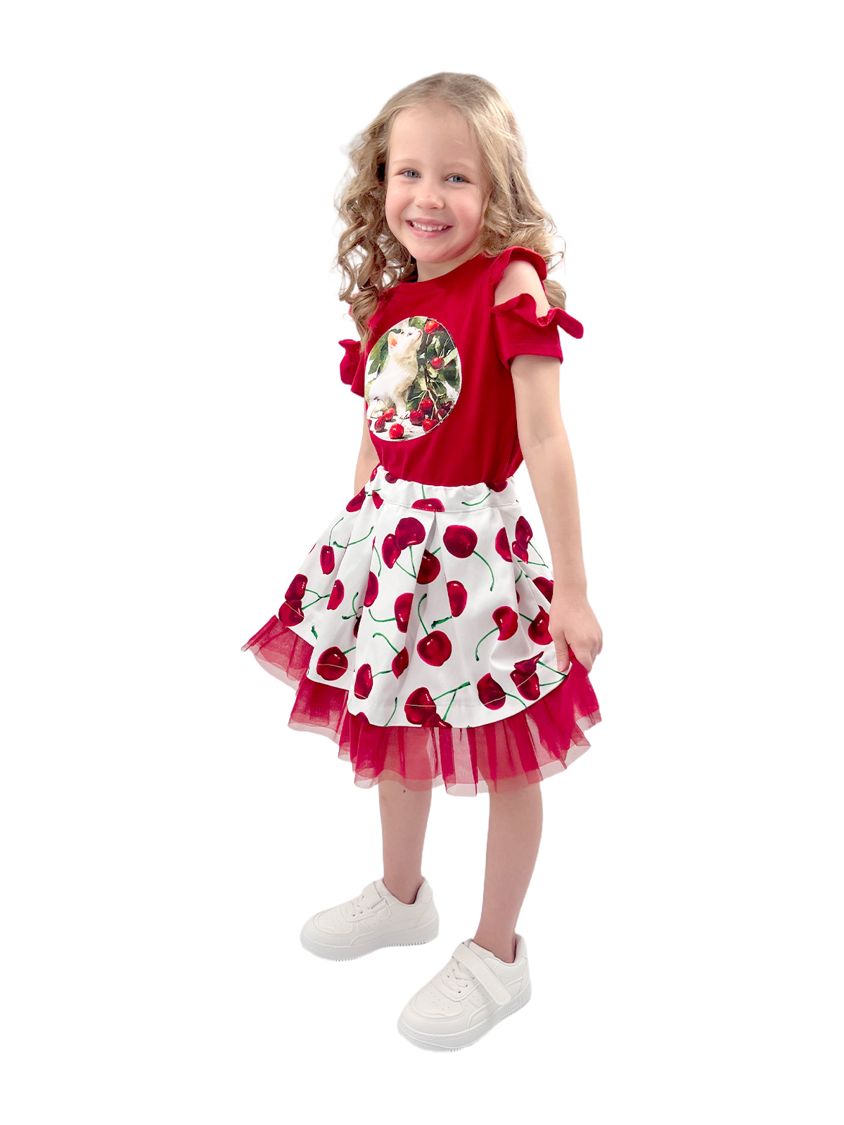 Блузка для девочки О54046 (красный)