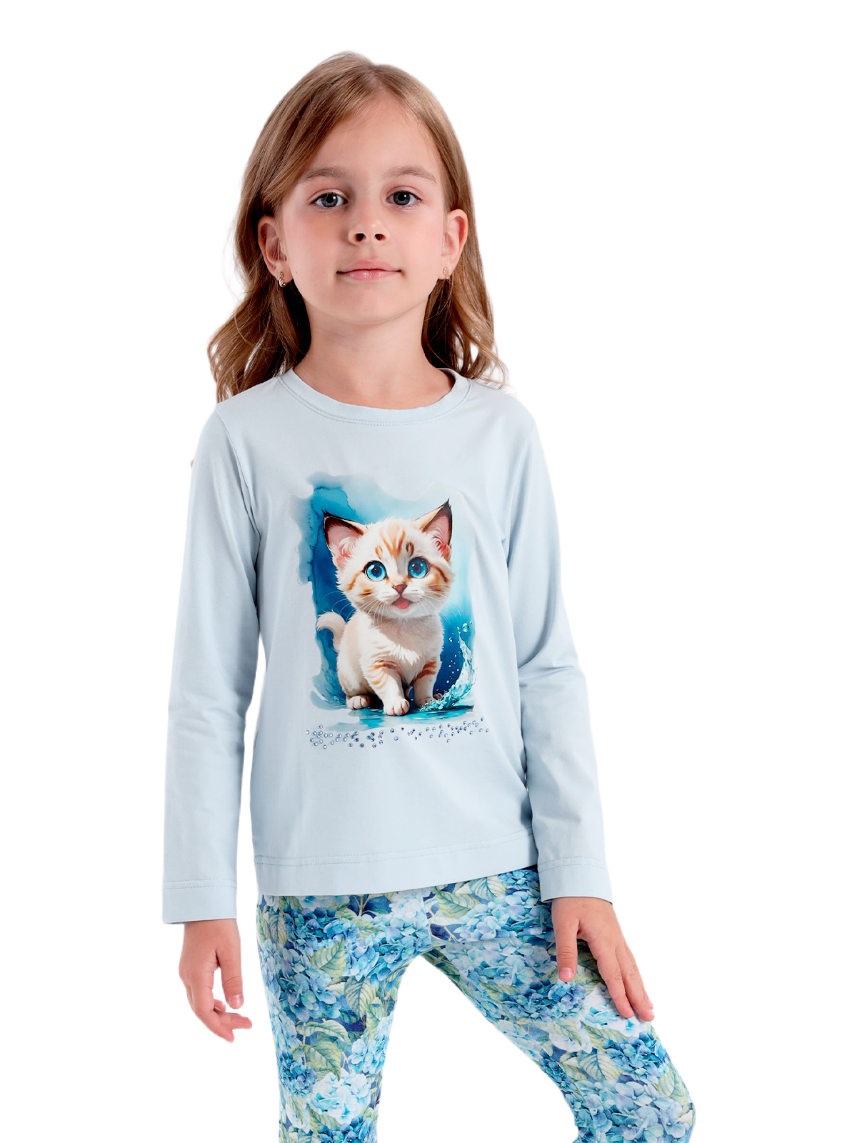 Джемпер для девочки О57157 (голубой)