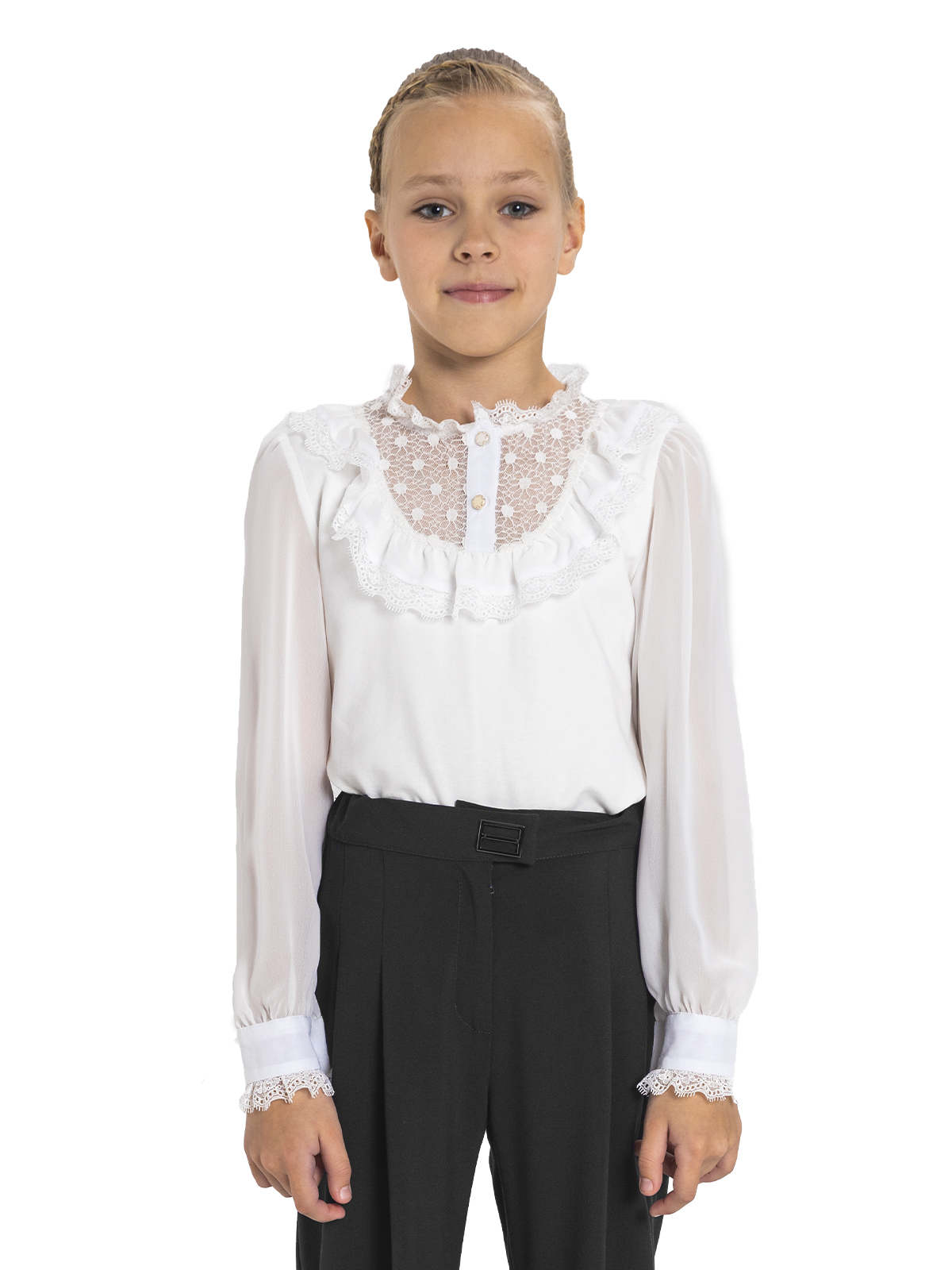 Блузка для девочки О76982 (белый)