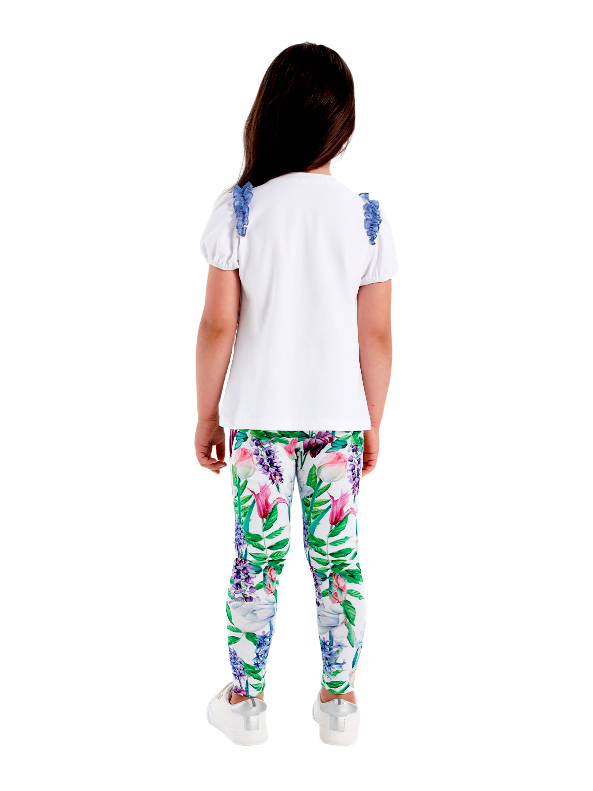 Брюки для девочки О57245 (синий-розовый)