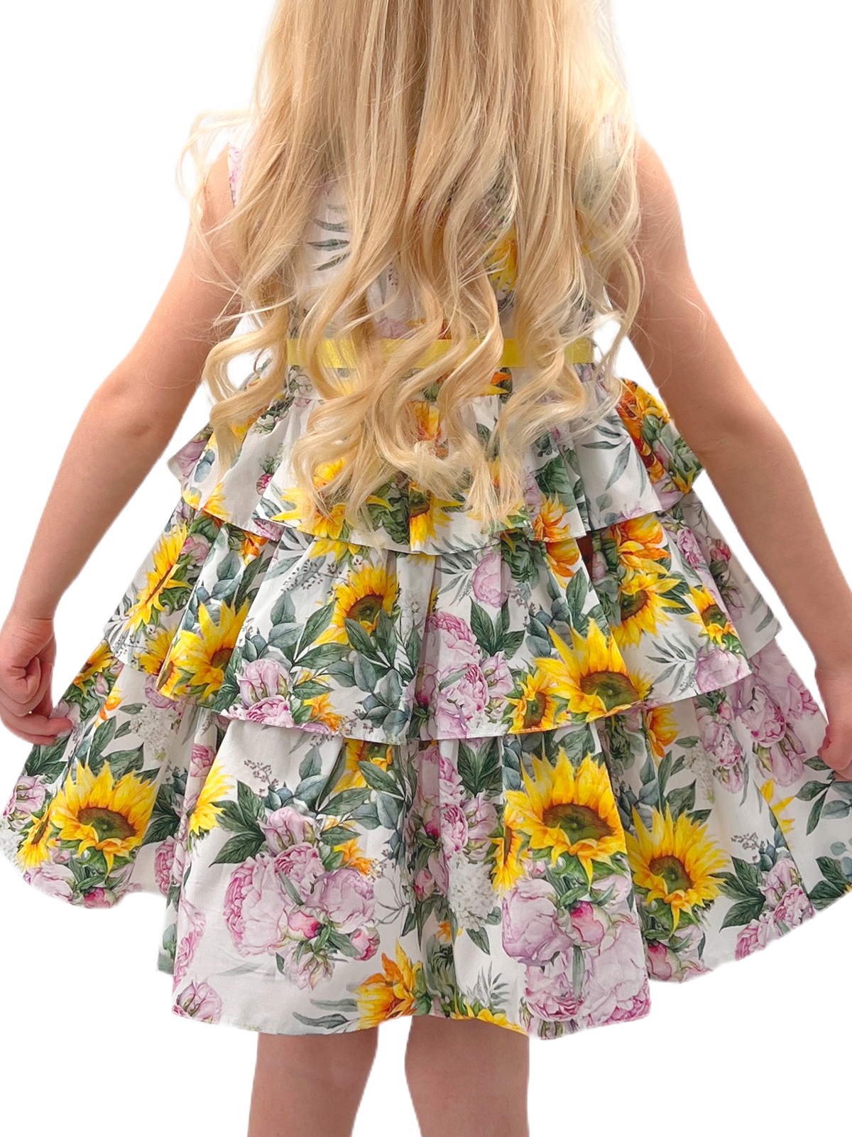 Платье для девочки О54027 (желтый-розовый)