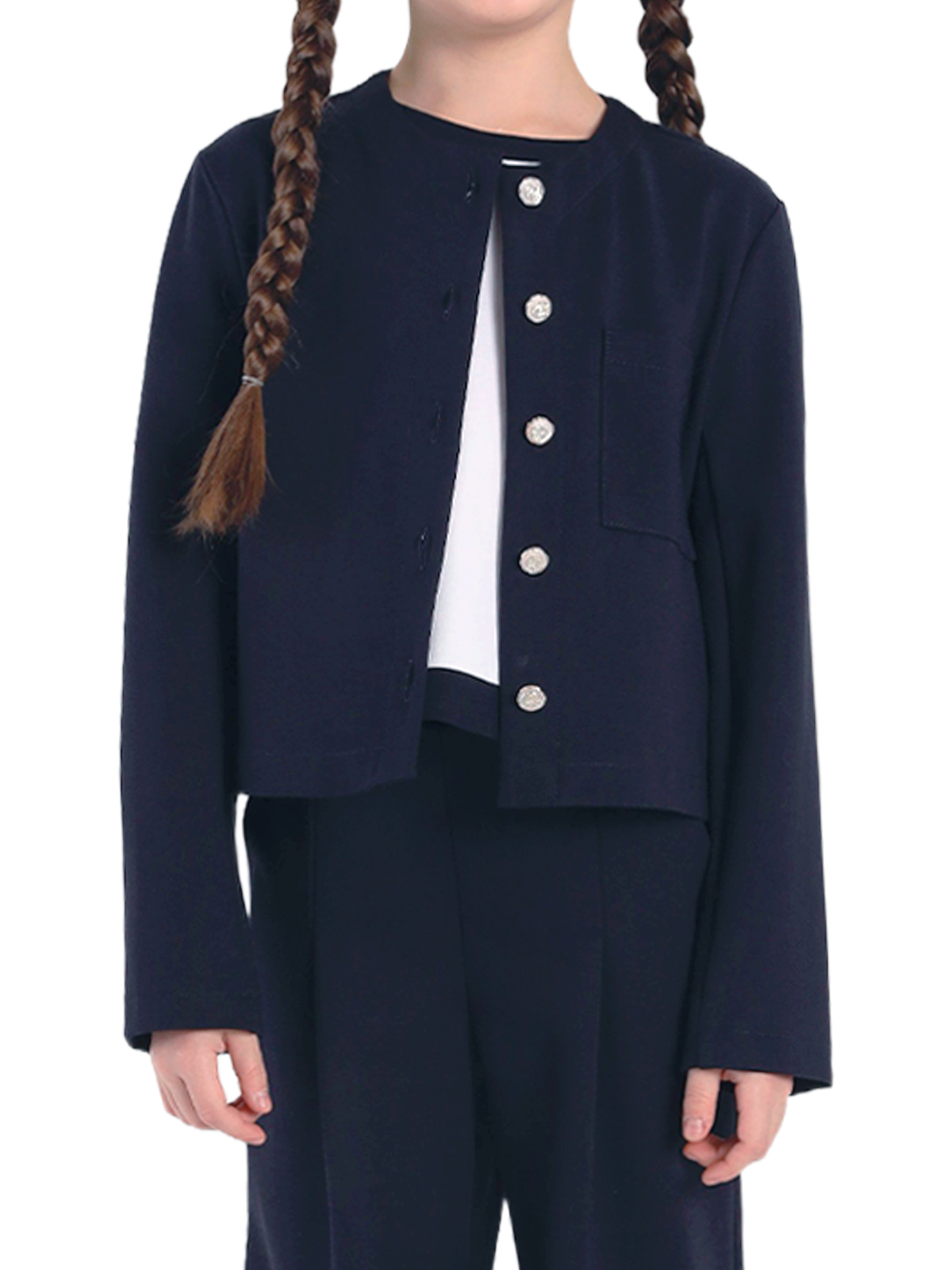 Жакет для девочки О77027 (синий)