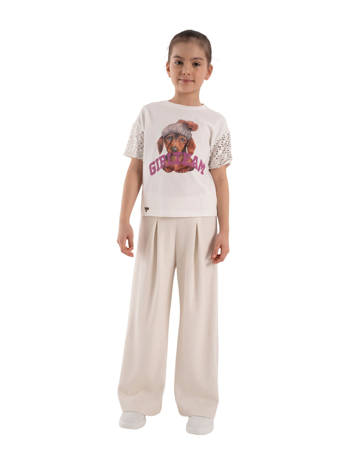 Брюки для девочки О66580 (белый)