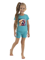 Пижама для девочки 06093 (бирюзовый)