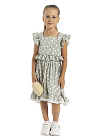 Комп.:блузка,юбка для девочки О56893 (зеленый)