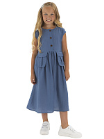 Платье для девочки О56907 (деним)