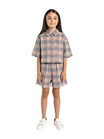 Ком.:блузка,шорты для девочки О56918 (бежевый)