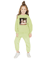Комп.:джемп.,брюки для девочки О66774 (лайм)
