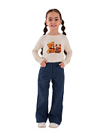 Брюки для девочки О67093 (синий)