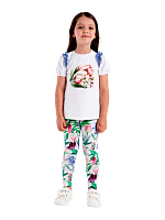 Брюки для девочки О57245 (синий-розовый)