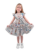 Платье для девочки О57235 (белый-синий)