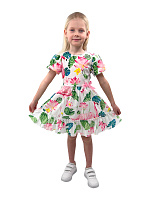 Платье для девочки О55904 (белый-розовый)