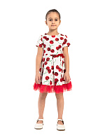 Платье для девочки О57246 (белый-красный)