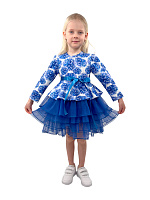 Платье для девочки О53592 (белый-синий)