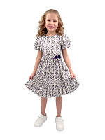 Платье для девочки О55904 (молочный-сиреневый)